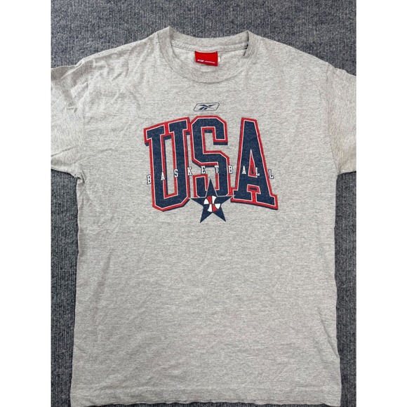 Reebok Other - Vintage Reebok USA Basketball T Shirt Small Gray Graphic Tee Y2K 90s Mens